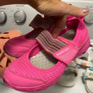Pink strap sneakers